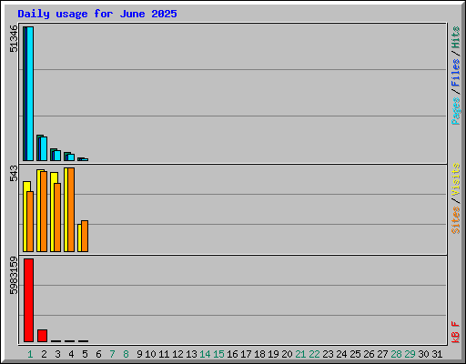 Daily usage for June 2025
